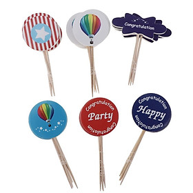 24 Pieces Assorted Cupcake Picks Cake Toppers for Kids Birthday Decoration