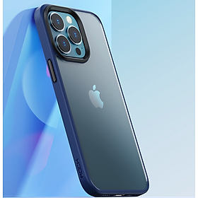Ốp lưng cho iPhone 13 Pro Max hiệu ROCK Guard Hybrid Glass Pc viền màu chống sốc (Không ố màu) - Hàng nhập khẩu