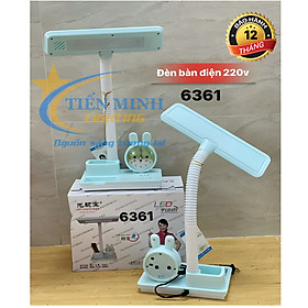 Đèn Học Để Bàn Đèn Sạc Tích Điện Có Đồng hồ, Dây Usb Hình Thú Dễ Thương 6361