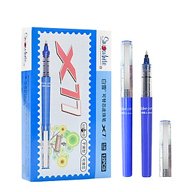 White snow (snowhite) 0.38mm blue nude color straight liquid ball pen bullet bullet gel pen pen pen 12 / box X77