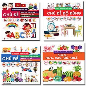 Combo 4 Cuốn Từ Điển Bằng Hình Với Chủ Đề Quen Thuộc Cho Bé: Chủ Đề Rau , Củ Quả + Chủ Đề Đồ Dùng + Chủ Đề Nghề Nghiệp, Giao Thông, Gia Đình, Cơ Thể, Đồ Ăn, Đồ Uống + Chủ Đề Số Đếm, Bảng Chữ Cái, Cờ Các Nước, Hình Dạng Màu Sắc