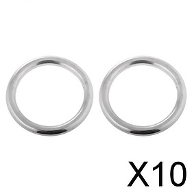 10x1 Pair Smooth Welded Polished Boat Marine Stainless Steel O Ring 6 x 45mm