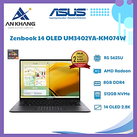 Laptop Asus Zenbook 14 OLED UM3402YA - KM074W (Ryzen 5-5625U | 8GB | 512GB | Radeon Graphics | 14 inch 2.8K | Windows 11 | Jade Black) - Hàng Chính Hãng - Bảo Hành 24 Tháng