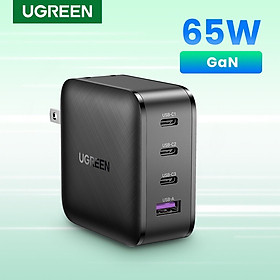 Mua Sạc nhanh điện thoại 3 cổng USB-C và 1 USB hỗ trợ GaN 65W màu đen Ugreen (70774) hàng chính hãng