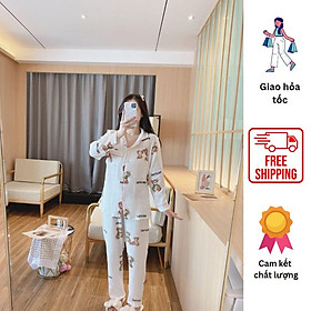 Bộ Đồ Bầu Sau Sinh Dài Tay Azuno AZ65 Chất Liệu Muslin Mặc Hè Chất Mát