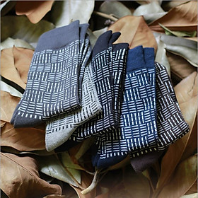 SET 5 tất nam dài đi giày tây công sở họa tiết caro nhỏ MM3