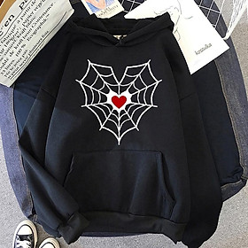 Áo hoodie in hình mạng nhện trái tim hoodie Nam Nữ thu đông