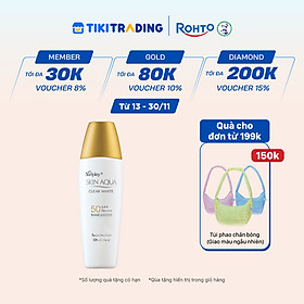 Kem chống nắng Skin Aqua dưỡng trắng, kiểm dầu, dùng hàng ngày dạng sữa Sunplay Skin Aqua Clear White Eco Việt Nam SPF50, PA++++ 25g
