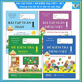 Sách - Combo Bài Tập Tuần và Đề Kiểm Tra 1 - Toán và Tiếng Việt học kì 1 - Kết nối tri thức với cuộc sống (4 cuốn)