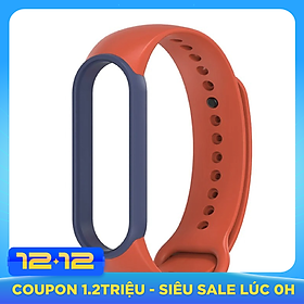 Dây đeo thay thế cho Xiaomi Miband 5 nhựa dẻo TPU Trơn Viền Màu Mijobs - Hàng Nhập Khẩu