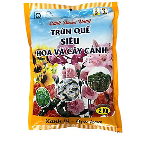 Phân trùn quế CÁNH BUỒM VÀNG 2Kg; Tinh chất trùn quế tự nhiên đã qua xử lý; Giúp xanh lá, đẹp hoa, tạo mùn, giữ ẩm, cải tạo đất, thúc bật mầm hoa, kích thích chồi nụ