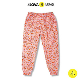 Quần thun dài bo gấu 4LOVA chất cotton mềm mại cho bé 8-24kg
