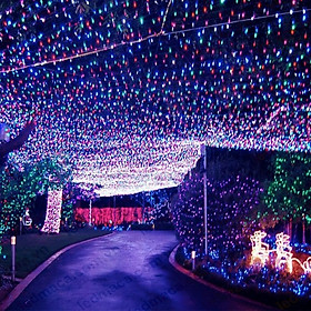 Mua ￼Dây đèn LED trang trí lục giác lớn nháy chớp 40m  hình kim cương  lấp lánh rất đẹp  (DÂY ĐEN).