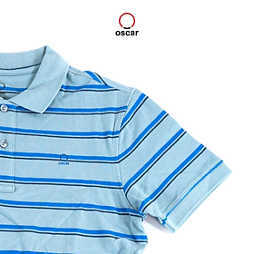 Áo thun nam polo Oscar kẻ sọc xanh, chất liệu cotton thoáng mát, hút mồ hôi tốt - OCMPKS 010