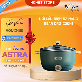 Mua Nồi Điện Đa Năng  Nồi Lẩu Điện BEAR DRG-C30H1 Dung Tích 3 Lít Công Suất 800 W - Hàng Chính Hãng