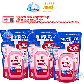 Combo Tiết Kiệm: Nước rửa bình sữa Arau Baby 450 - Mẫu Mới, Hàng Có Tem Phụ Chính Hãng