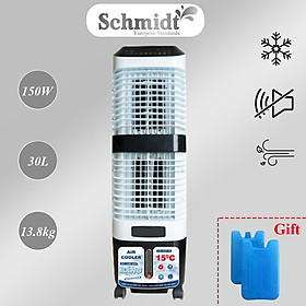 Quat Điều Hòa Hơi Nước Schmidt CC25 Dung Tích 30L Có Điều Khiển, Quạt Đem Lại Gió Thổi Hơi Mát Tự Nhiên, Dễ Dàng Vệ Sinh Bụi Bẩn, Dễ Di Chuyển Đến Các Khu Vực Khác Nhau-Hàng Chính Hãng