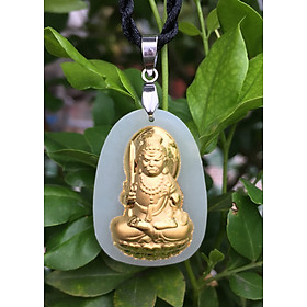 Mặt dây Ngọc Nerphrite Phật Bất Động Minh Vương Hộ Mệnh Nam Mệnh Kim YUM1