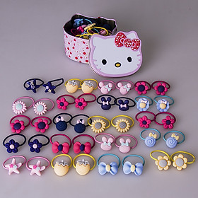 Hộp 40 Dây Cột Tóc Hello Kitty Cho Bé 