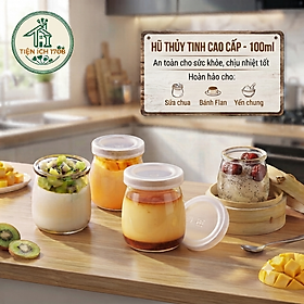 Combo 12 Hũ Thủy Tinh PEAFLO Làm Caramen, Sữa Chua, Đựng Gia Vị Đa Năng - Giao Ngẫu Nhiên
