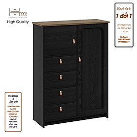 [Happy Home Furniture] NOMIA , Tủ lưu trữ 5 ngăn - 1 cửa mở , 90cm x 35cm x 120cm ( DxRxC), TCM_035