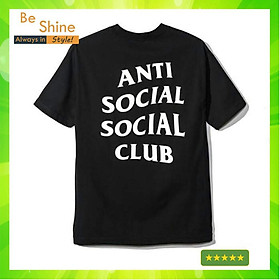 Áo thun Anti Social Social Club form rộng nam nữ unisex, màu đen, tay ngắn, tay lỡ FreeSize