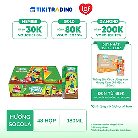 Thùng 48 Hộp Sữa SoCola Lúa Mạch KUN 180ml/hộp(có thẻ)