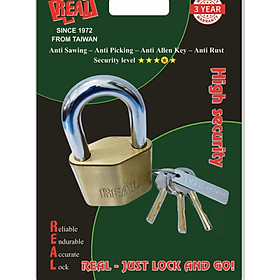 Mua RL8710-01 Khóa treo Real hình thoi 55mm bằng đồng thau sơn bóng màu thau  chống cưa  chống trộm