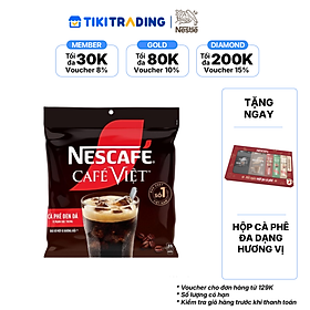 Cà phê Hòa tan NESCAFÉ CAFÉ VIỆT 35  gói Vị Mạnh đặc trưng - Tặng Hộp NESCAFÉ đa dạng hương vị