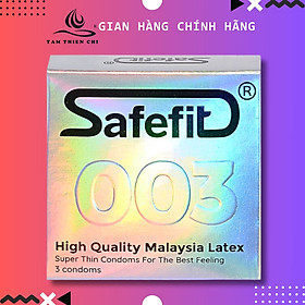 Bao cao su SafeFit 003 Siêu mỏng Hộp 3 cái