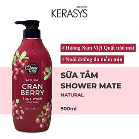 Sữa tắm cao cấp Hàn Quốc Aekyung Showermate Natural Cranberry (Hương Nam Việt Quất tươi mát) 500ml