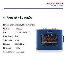 Máy Sấy Thực Phẩm 3D Thông Minh Morphy Richards MR6255 400W - HÀNG NHẬP KHẨU