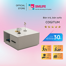 Bàn trà gỗ hiện đại SMLIFE Cogitum | Gỗ MDF dày 17mm chống ẩm | D75xR75xC40cm