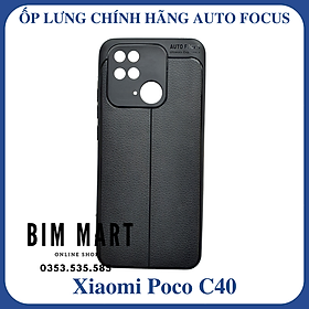 Ốp lưng Auto Focus dành cho Xiaomi Poco C40 silicon vân da - Hàng Chính Hãng