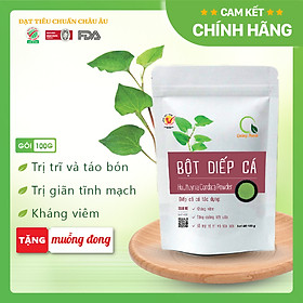 Bột Diếp Cá Sấy Lạnh Nguyên Chất - Giảm mở, giảm cân, kháng viêm, hỗ trợ trĩ, táo bón - Gói 100gr