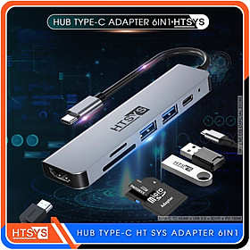 Mua Hub Type C HT SYS 6 in 1 To HDMI  USB 3.0  SD  TF  PD 100W - Hàng Chính Hãng