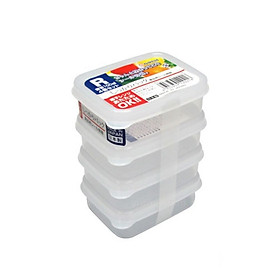 Set 04 hộp chia thức ăn dặm cho bé  dung tích 100ml / hộp  - Hàng nội địa Nhật Bản.