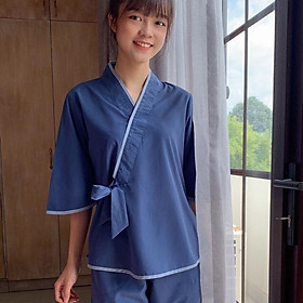 Đồ Lam Đi Chùa # Nhật Nơ Không Thêu Hoa# Quần Áo Nữ # Đồ Bộ