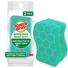 Mua Miếng rửa chén hạt nổi siêu sạch Scotch Brite 3M đa năng  công nghệ độc quyền mới  mút kháng khuẩn ngăn vi trùng  không gây mùi  không bám cặn bẩn  dễ dàng vệ sinh (Màu cam/ Màu xanh lục)