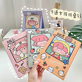 Gương Gập Gương Xếp Để Bàn Hoạ Tiết Hoạt Hình Nana GGB904 Giao Màu Ngẫu Nhiên