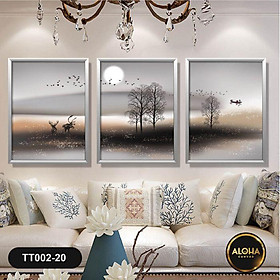Giá Sock Bộ 3 Tranh Treo Tường Phòng Ngủ Canvas Khung Gỗ Tranh Phòng Ăn Phòng Khách