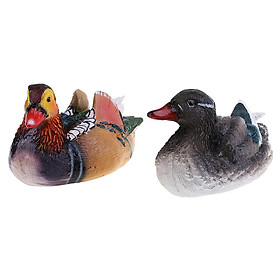 1 Pair Realistic Floating Ducks for Home Garden Resin Art Crafts Ornaments