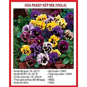 Hạt giống hoa cánh bướm pansy kép mix màu-gói 30 hạt