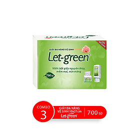 Combo Bao Bổ Sung Khăn Giấy Vệ Sinh Đa Năng 10*21cm LET-GREEN, 700 Tờ/Bao