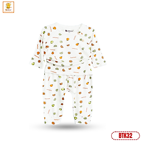 Quần áo cho bé trai, bé gái Babiboo bộ thu đông dài tay chất vải Viscose sợi gỗ mềm mịn BTK32 - Họa tiết xanh - 1 (0-3M)(3,2-4,5KG)