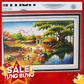 Mua 199x112CM TRANH THÊU CHỮ THẬP LÀNG QUÊ VIỆT NAM TRANH CHƯA THÊU DHL 89008