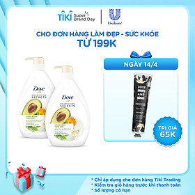 Combo 02 Sữa Tắm Dove Căng Bóng Tươi Mới - Bơ 530G