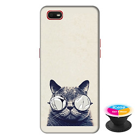 Ốp lưng điện thoại Oppo A1K hình Mèo Con Đeo Kính Mẫu 1 tặng kèm giá đỡ điện thoại iCase xinh xắn - Hàng chính hãng