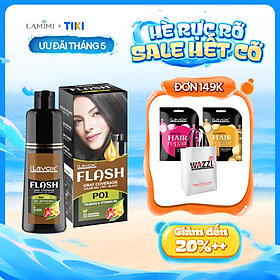 Dầu Gội Phủ Bạc Lavox Flash 190ml Nâu Đen P02 - Lên Màu Tự Nhiên Tại Nhà Đơn Giản - Lamimi Chính Hãng