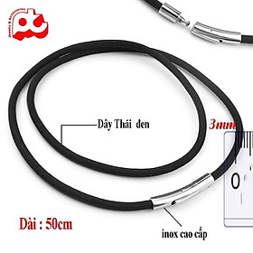Dây chuyền nam 3mm màu đen cá tính